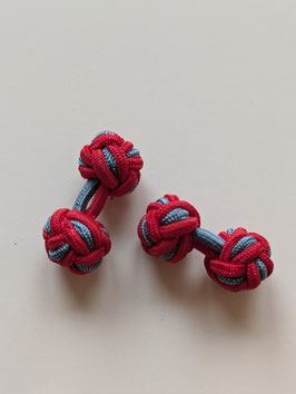 Silk knots red / light blue