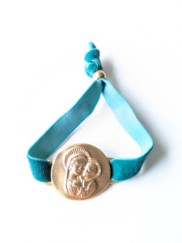 Madonna with Jesus baby gold / emeral  OUT OF STOCK