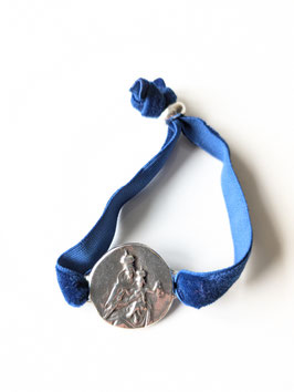 Madonna con Jesus silver / double faced / royal blue