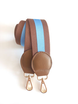 Shoulderstrap milk chocolat / baby blue