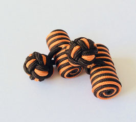 Silk knots french - brown / salmon