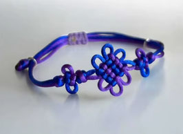 Bracciale Cordino Blu/Viola Rumi