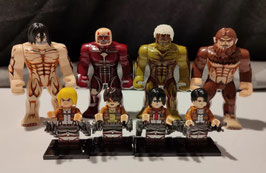 Attack on Titan - L'attacco dei Giganti - Minifigures - Lotto 8 Pezzi