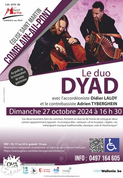 Le duo DYAD, dimanche 27 octobre à 16 h 30, ticket VIP n°