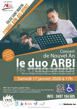 Le duo ARBI le samedi 17 janvier à 17 h, ticket n°