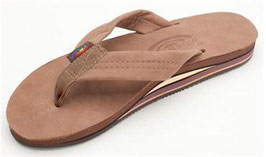 Rainbow Sandals Men's Double Layer Premier Leather with Arch Support (Dark Brown)