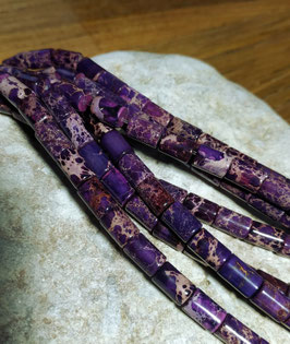 Impressionen Jaspis violette Walzen ca. 9x6 mm - Strang