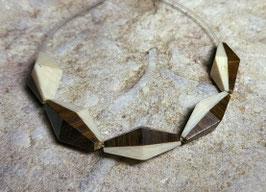 Knochen & Holz - keilförmige, facettierte Trapezform 20x8 mm  - 1 Perle