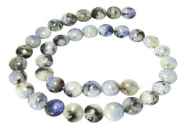 Blauer Opal gewölbte Münzen ca. 10 mm Perlen Strang