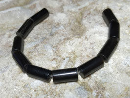 Schwarzes Horn walzenförmig / zylindrisch 14x7mm - 10 Stück Hornperlen
