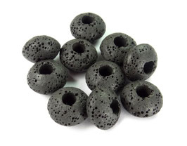 Lava Großloch Rondelle 15-16 x 10 mm - Set (10 Stück)