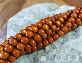 Sappanholz NATURfarbene orangegoldene Kugeln 6 mm Holzperlen - Strang