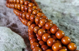 Sappanholz NATURfarbene orangegoldene Kugeln 5 mm Holzperlen - Strang