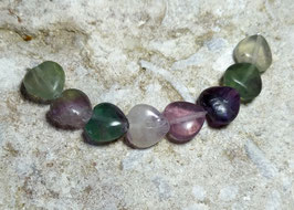 Regenbogenfluorit dicke Herzen ca. 12x7 mm - 8 Stück