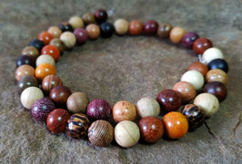 Holzperlen NATURFARBE Mix Kugeln 8 mm - 40cm-Strang