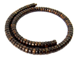 Tiger-Ebenholz (dunkler) Räder 8x4 mm - Heishi Strang