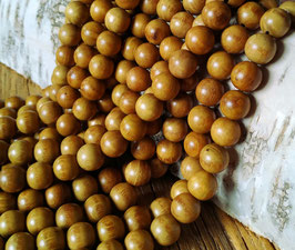 Goldenes Sandelholz Kugeln 10 mm - Strang