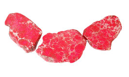 Impressionen Jaspis große Scheiben-Nuggets fuchsia-rot - Set (= 3 Stück)