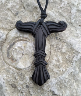 Irminsul Amulett großer Anhänger aus Wasserbüffelhorn ~ Handarbeit - Weltenesche / germanischer Weltenbaum