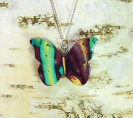 Heidekraut Schmetterling-Anhänger an Sterling-Silber Halskette - Heathergems