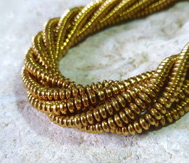 Hämatit goldfarbene Rondelle ca. 3x2 mm - Strang