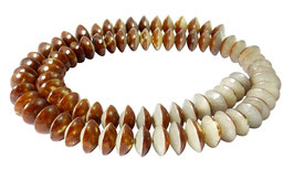 Bulipalmfrucht Perlen Rondelle halb natur halb poliert ca. 10x5 mm - Strang