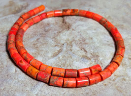 Impressionen Jaspis orange Walzen ca. 8x6 mm - Strang