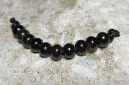 Schwarzes Horn Großloch-Rondelle 8x6 mm - Spacer Hornperlen 10 Stück