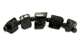 Schwarzer Turmalin (Schörl) Natur-Kristalle - Set (5 Stück)