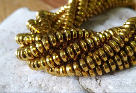 Hämatit goldfarbene Rondelle ca. 6x3 mm - Strang