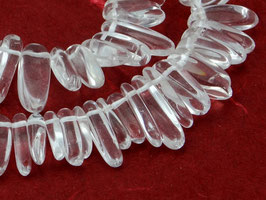 Bergkristall lange Stab-/Stift-Nuggets ca. 14-22 mm - ca. 19-20 cm Strang