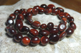 Rotes Tigerauge rundlich-ovale Nuggets ca. 10-12 mm - Perlen Strang