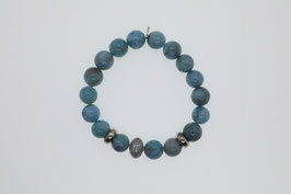 Larimar, rodinierte Silberelemente und Zirkonia