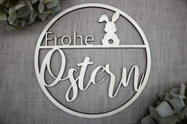 Holzkranz "Frohe Ostern" Hase
