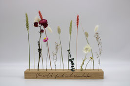 Flowerbar Blumenleiste aus Eiche mit Trockenblumen "Mix"
