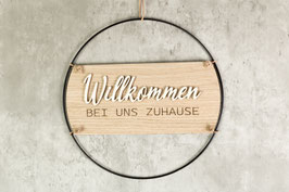 Türschild "Willkommen bei uns Zuhause"