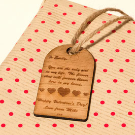Rustic Personalised Valentine's Gift Tag