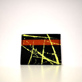 Porte-cartes CUENCA en cuir  noir graff jaune fluo