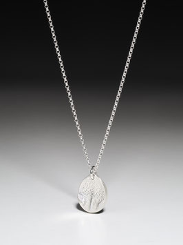 Silberkette mit großem Teardrop mit Nasenabdruck