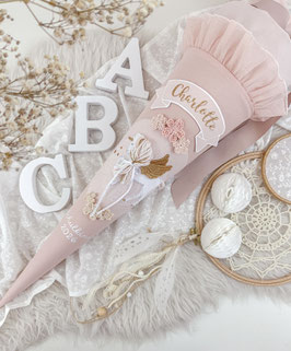 Schultüte Einhorn Pegasus pastell-peach „Charlotte“