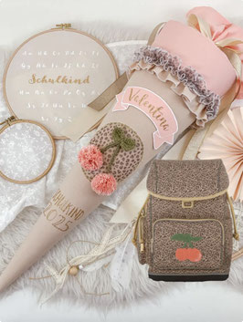 Schultüte Kirschen passend zum Jeune Premier Cherry Leopard