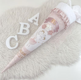Schultüte Ballerina altrosa/weiß "Pia"
