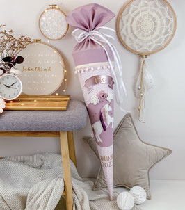 Schultüte EinhornLIEBE blaurosa/rosé "Pia"