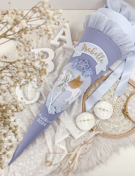 Schultüte Einhorn Pegasus pastellblau „Isabella“
