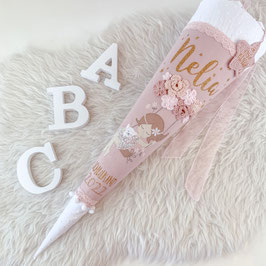 Schultüte Schaukelmädchen Nelia gold altrosa/weiß