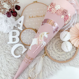 Schultüte Einhorn altrosa/rosé „Elisa“