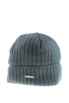 KNIT BEANIE “MAN IN BLACK“ – GREY