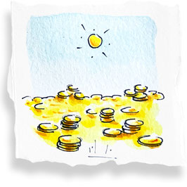 Ich hab mir Geld gemalt. Und das verkauf ich jetzt.