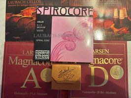 АКЦИЯ - SPIROCORE Thomastik Vienna C(III)+G(IV) ВОЛЬФРАМОВЫЕ и Ларсен  ARIOSO Ля - Ре и Канифоль голд Laubach для виолончели