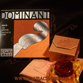 Dominant Thomastik EU for violin + Laubach violin Gold rosin  +  Polishing Cloth buy on sale action